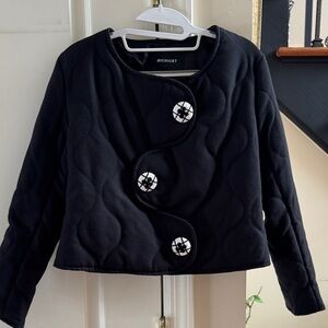 Women's Black Quilted Short Jacket